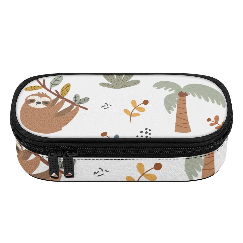 Pencil Bag Organized Storage Zipper Closure Strong Polyester Fabric with Main Compartment Mesh Pocket and Pen Slots for Students