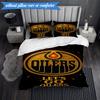 3PCS Energetic Oilers Team Spirit Bedding Set,Including 1pc Duvet Cover And 2pcs Pillowcases Perfect for Bedroom, Dormitory, Fan Christmas gift