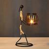 Creative Iron And Hemp Rope Girl Candlestick Home Decoration Art Decor Living Room Iron Crafts
