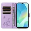 Чехол-кошелек для Samsung Galaxy A26 5G/A16 5G/A16 4G, кожаный чехол для телефона с тиснением кошачьего узора и ремешком на запястье