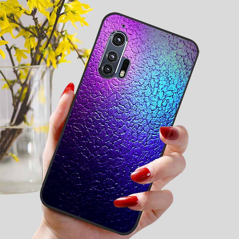 For Moto Edge Plus 2020 Case 6.7'' Flowers Soft TPU Beautiful Phone Cases for Motorola Edge+ 2020 Protect Silicon Bumper Cover