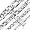 18 Inches To 24 Inches Figaro Chain Necklace 3MM To 11MM Stainless Steel Figaro Link Chain for Men Women