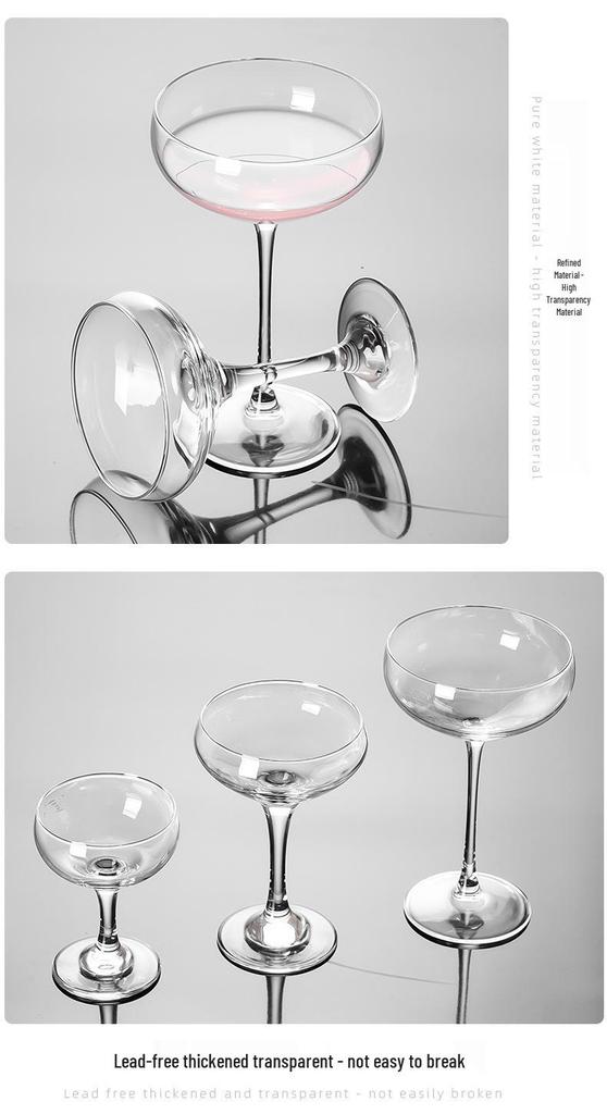 Элегантный набор бокалов для свадебной шампанской башни - на высокой ножке, с круглым дном, с широким горлышком для банкетов и дегустаций коктейлей