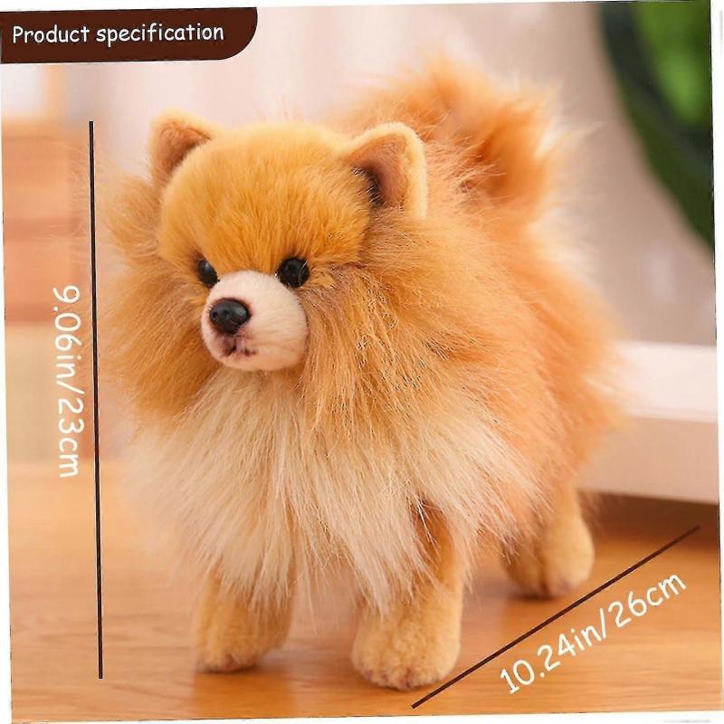 Pomeranian Plush Pomeranian Stuffed Animal Cute Simulation Pomeranian Stuffed Animal Lifelike Dog Plush 10x9inch Cotton Filled Plush Dog Toy Gift For