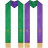 Reversible Priest Stole 2pcs Cross Embroidery Tassels Exquisite Design for Church Wedding Religious Events Spiritual Occasions