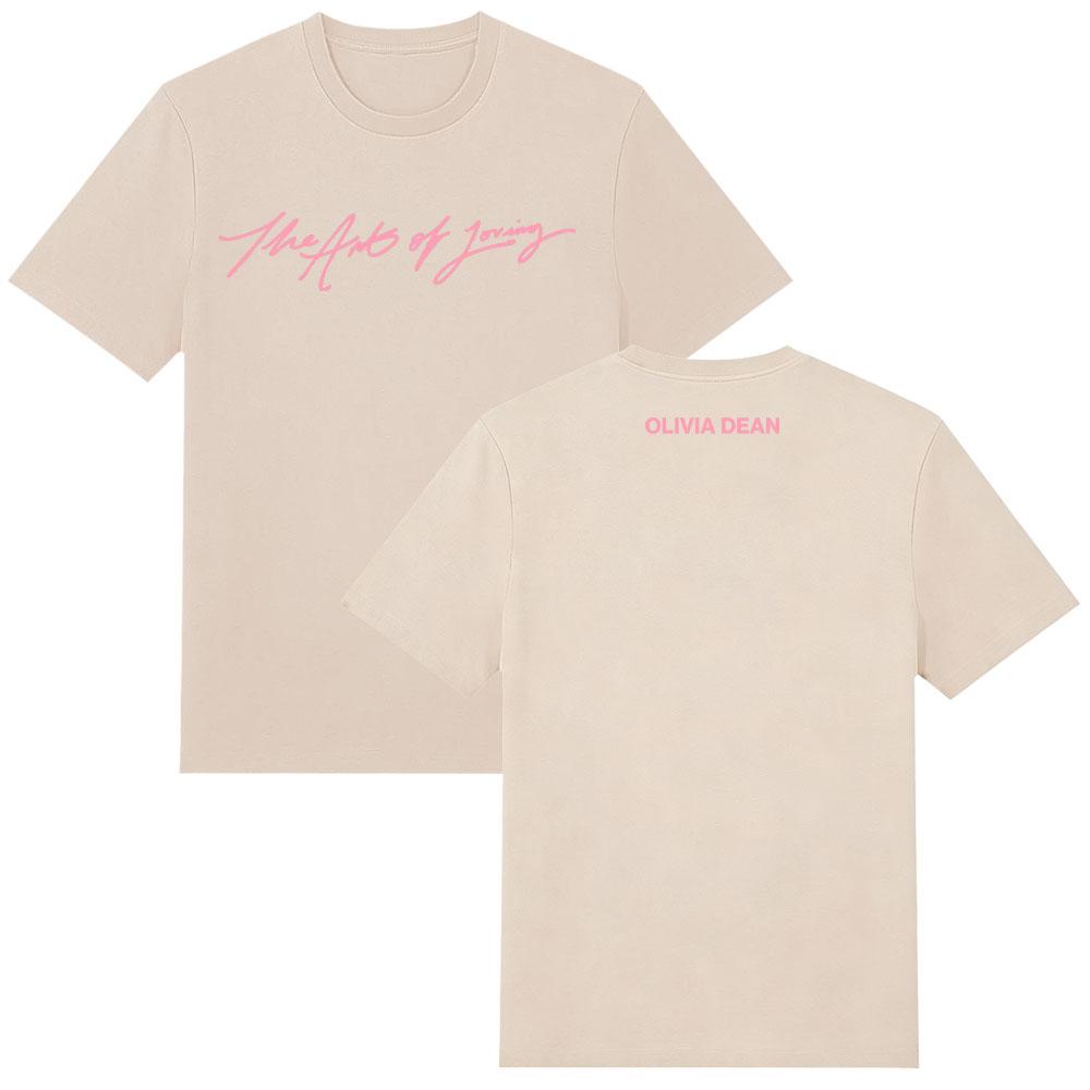 The Art of Loving Script Tee Olivia Dean High Quality Cotton T Shirts Summer Comfort O-neck Short Sleeve Women Men Y2K T-shirts