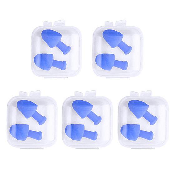 5 Pairs Swimming Earplugs for Adults Reusable Waterproof Silicone Earplugs for Swimming Surfing Snorkeling Showering