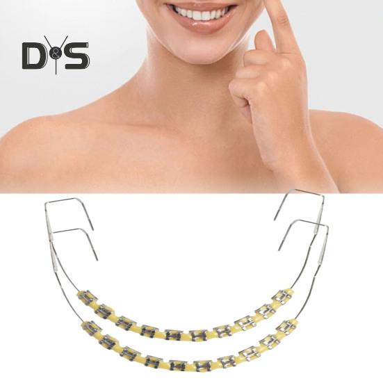 Temporary Tooth Decoration with Metal Wires Brackets Orthodontic Ligatures Orthodontists Explain Dental Students Practice Props