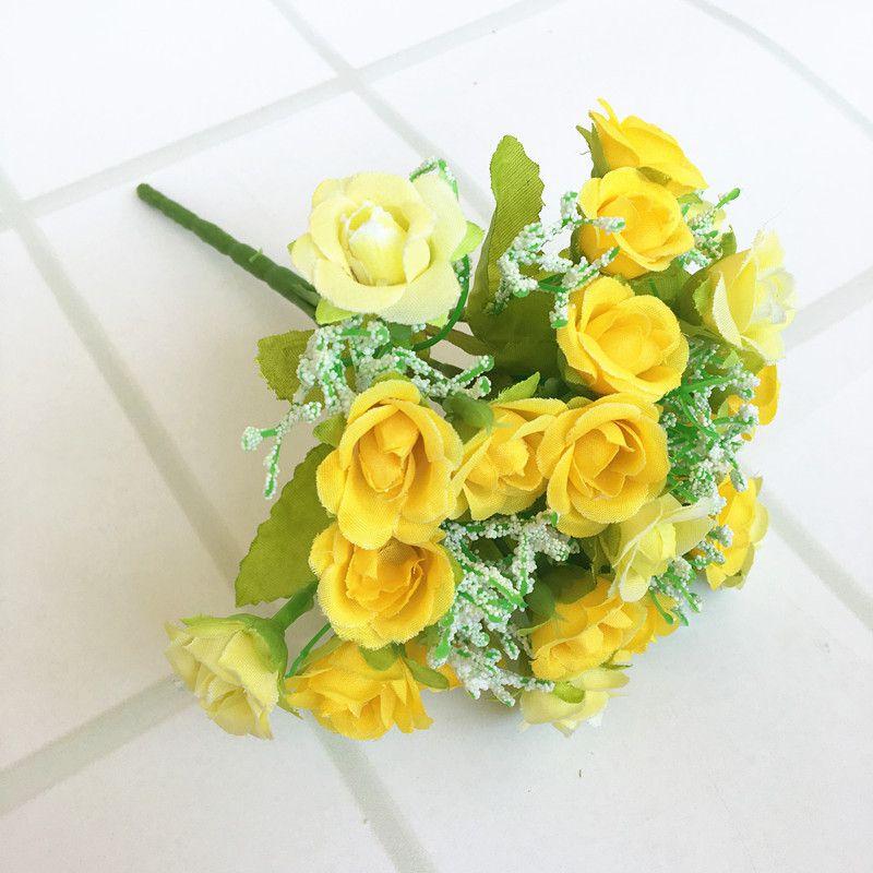 Artificial Head 21 Flower Silk Rose Bridal Wedding Bouquet Home Posy Decor