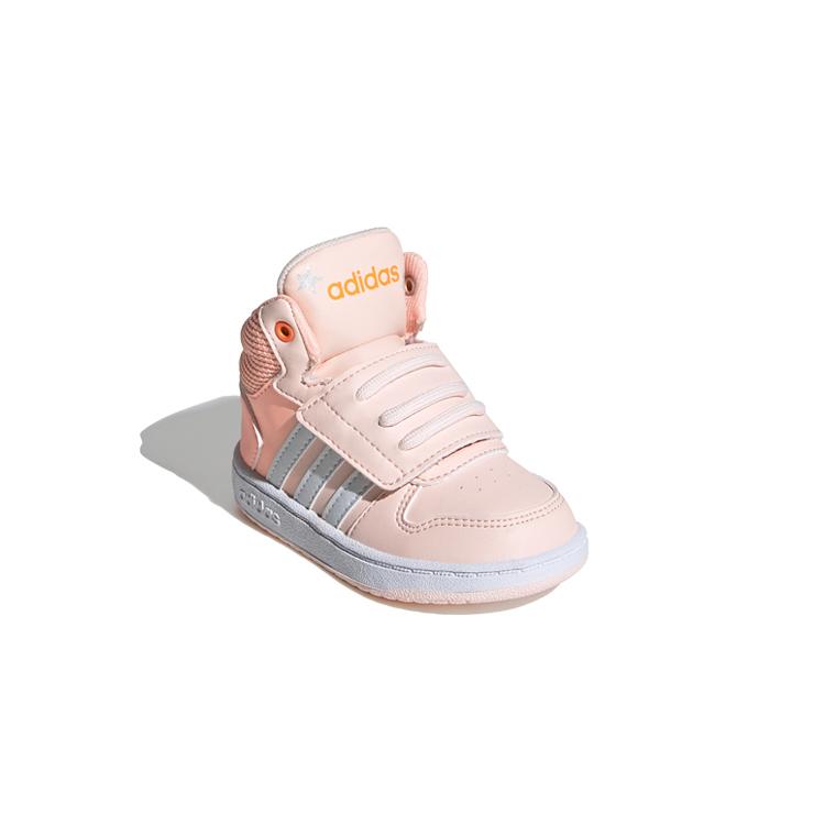adidas Neo Hoops 2.0 Mid I Нескользящие Нескользящие Средние Детские Кроссовки Розовый Белый Младенец И Малыш FW4924