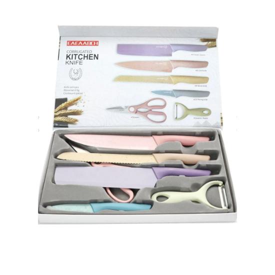 Набор цветных ножей из нержавеющей стали — 7 предметов