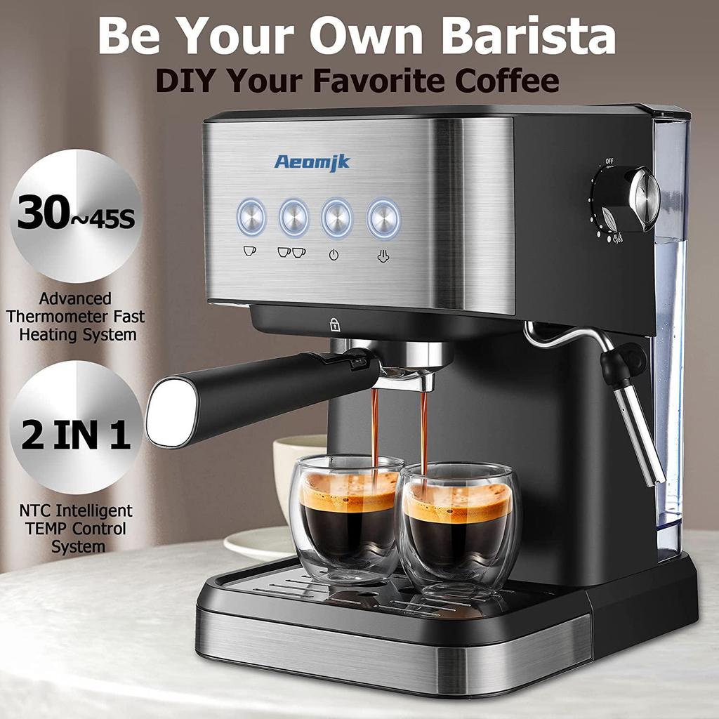 Aeomjk CM3010 High-Pressure Semi-Automatic Espresso Machine for US, Europe, Australia, UK, and Italy