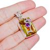 Lemon Quartz & Amethyst Handmade Pendant, 92.5% Sterling Silver Pendant for Her, Women Designer Pendant