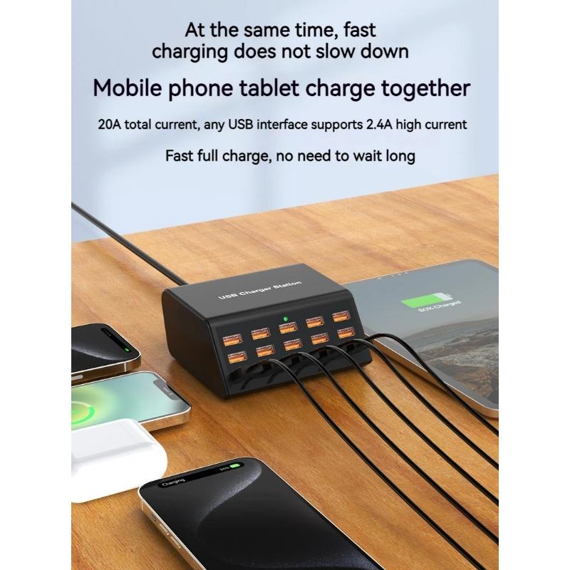 100 Вт настольное универсальное зарядное устройство USB 15 портов USB быстрая зарядная станция для iPad Iphone16 15 14 13 Pro для Samsung EU Plug