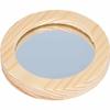 Set of 6 Wooden Pocket Mirrors - 7.5 X 1 Cm