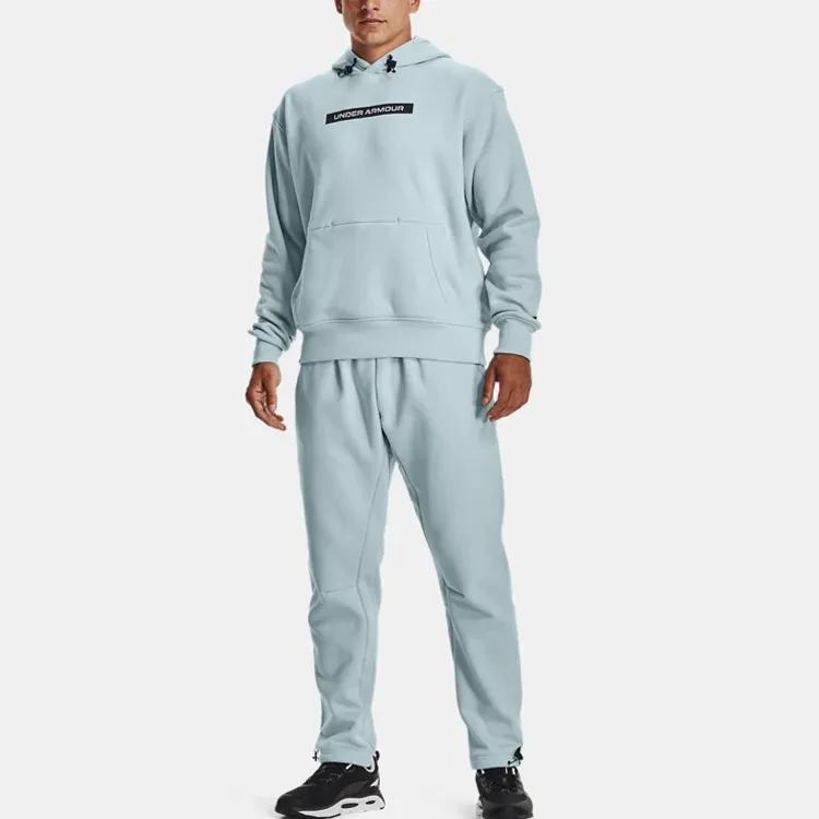 Under Armour Sweatshirts Men's Sea Wave Blue Hooded Moderate Regular (Unisex) Sweatshirts 1366438 478