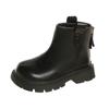 Girls Leather Boots Black Brown Children Chelsea Boots Non-slip  Kids Short Boots for Boys Britain PU   Round-toe