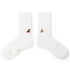 SNOOZY Cherry Embroidered Socks (White)