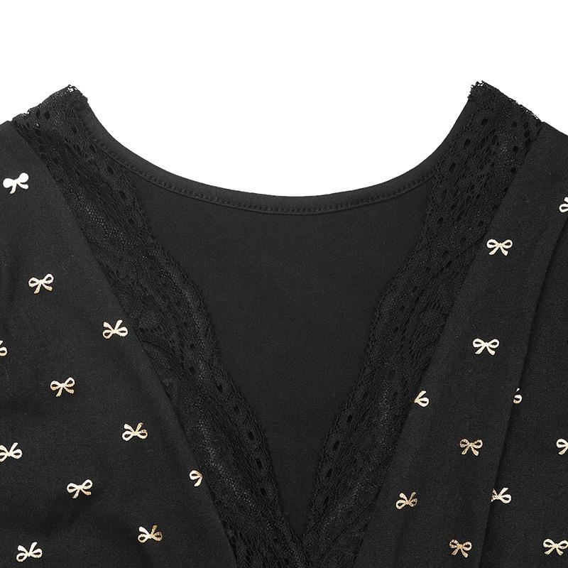 YYFS Женская мода весна осень длинные рукава V-образный вырез высокая талия повседневные платья