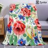 Rose Butterfly Bloom Lightweight Microfiber Soft Christmas Fleece Blanket Warm Cozy Throw for Bed Sofa Office Travel All Season