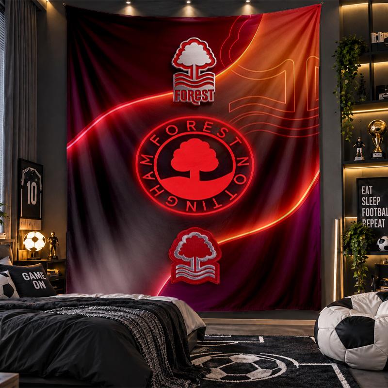 Wall Hanging Tapestry Nottingham Forest Football Print Cloth for Living Room Bedroom Home Decor