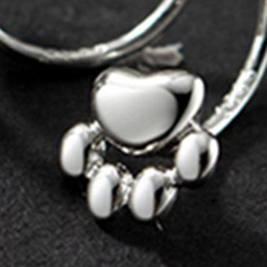 1 пара серег-пусетов высокой полировки с открытием, гипоаллергенные, с посеребрением, удобные в носке, подарок, медные женские серьги-хупы полукруглой формы с кошачьей лапкой для свиданий