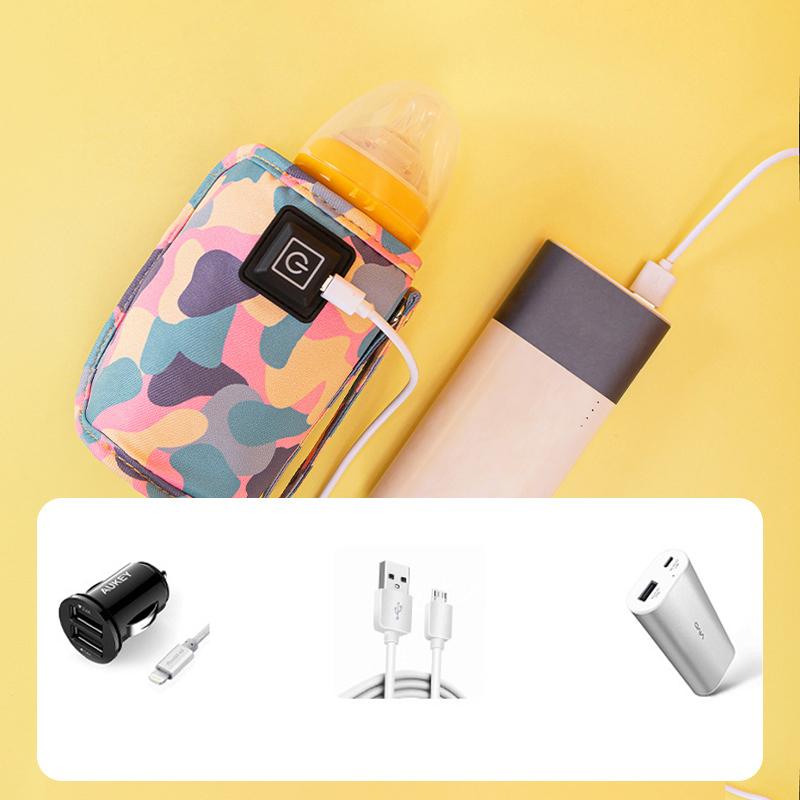 Usb Portable Water Bottle Warmer Homothermal Baby Milk Warmer 40-60 Degree Baby Bottle Insulation Cover Vehicle-Mounted