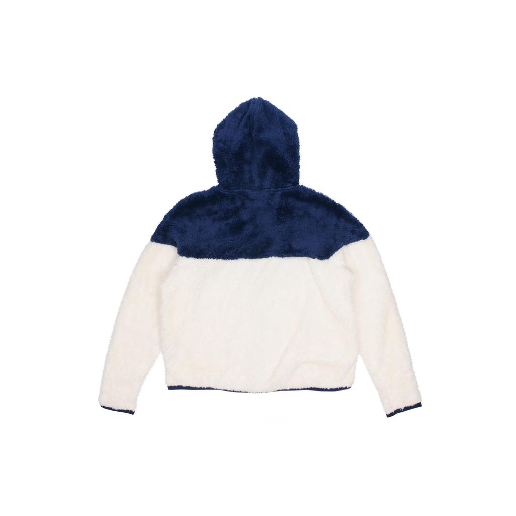 Nike Теплая повседневная плюшевая куртка с капюшоном в стиле колор-блок, женские куртки синего цвета BV5469-492