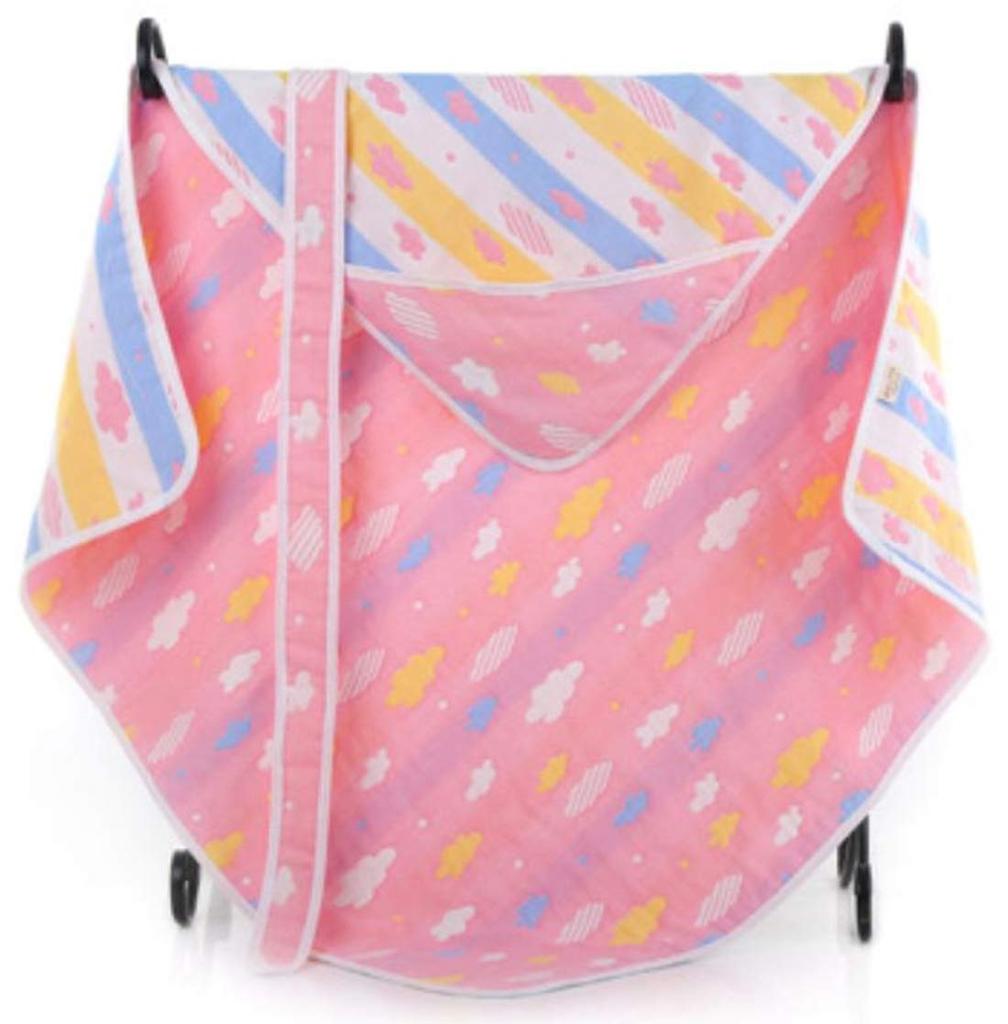 Пеленка для новорожденных, детское банное полотенце, одеяло из хлопковой марли [Boasorchi] 100% 6-слойная (розовый)