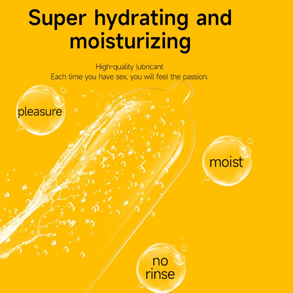 Ultra-thin Condom Lubrication Natural Latex Condom 52mm Banana Flavor Bump Thread Safe Sex Sex Product for Male