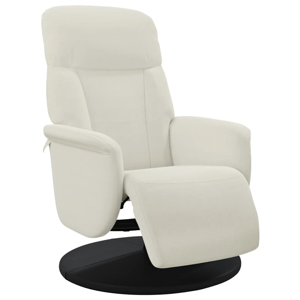 Recliner with Footrest Cream Velvet