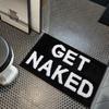 Get Naked Runner Black and White Cute Bathroom Rug Long Get Naked Rug Funny Bathroom Decor for Apartment Bathmat 40x60cm 50x80cm