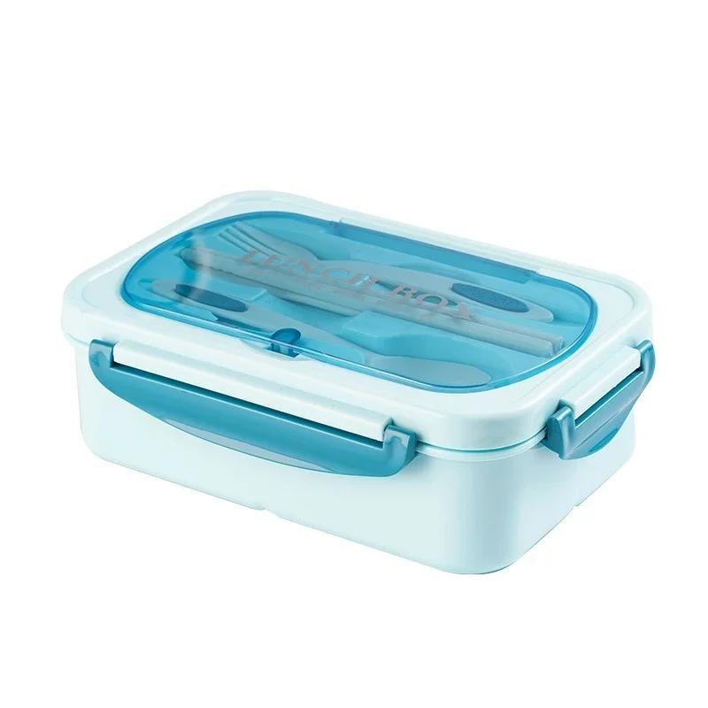 304stainless Steel Double-layer Lunch Box Students Portable Square Bento Box with Tableware Container Leakproof Food Containers