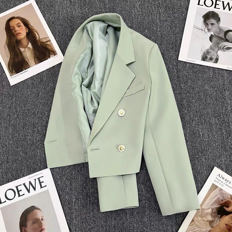 Spring Female Small Fragrance Double Breasted Short Coat And Jacket Women Blazers