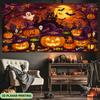 1 piece of 2D flat banner, Halloween pumpkin scene, polyester fabric background clothzyc