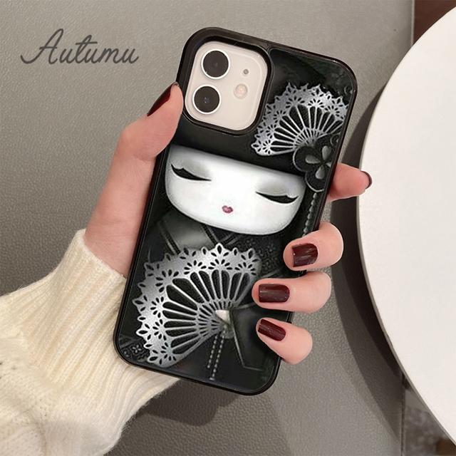 Кавайный чехол для телефона Кокеши для iPhone 11 12 13 14 Pro Max mini X XR XS SE 2020 SE 6S 7 8 Plus Samsung Galaxy S21 S22 Чехол-накладка
