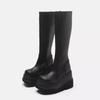 Black Skinny Small Thick-soled Boots Women's Boots Autumn and Winter New Fashion Retro Tall Knight Boots