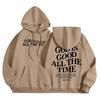 Women Outfit Sweatsuit Letter Printed Long Sleeved  Casual Hooded Sweatshirt