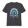 Autism Awareness Blue Rainbow Ribbon Asd Boys Kids T Shirt vintage Washed fashion Versatile Unisex Breathable homme Stretched