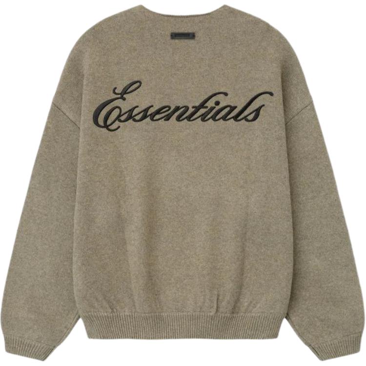 Fear of God Essentials Свитер с круглым вырезом вафельной вязки Homestead Heather Мужские Топы Серый 192HO254332F