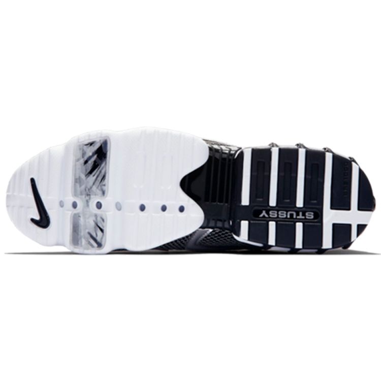 Stussy x Nike Air Zoom Spiridon Caged 2 Pure Platinum Унисекс Кроссовки Черный Белый CU1854-001
