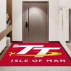 Isle of Man TT Logo Red Background Print Area Rug Motorcycle Fan Non Slip Rectangular Floor Mat Man Cave Gaming Room Living Bedroom Home Decor Rug