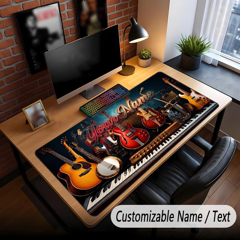 Music General Theme Custom Mouse Pad Personalized With Name Text Customized Desk Mat For Office Home Decor
