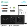 BSEED 1/2/3-клавишные Wi-Fi выключатели света, умный сенсорный выключатель, работает с приложением Tuya Smart Life Alexa, EU электрическая розетка, порты USB Type-C