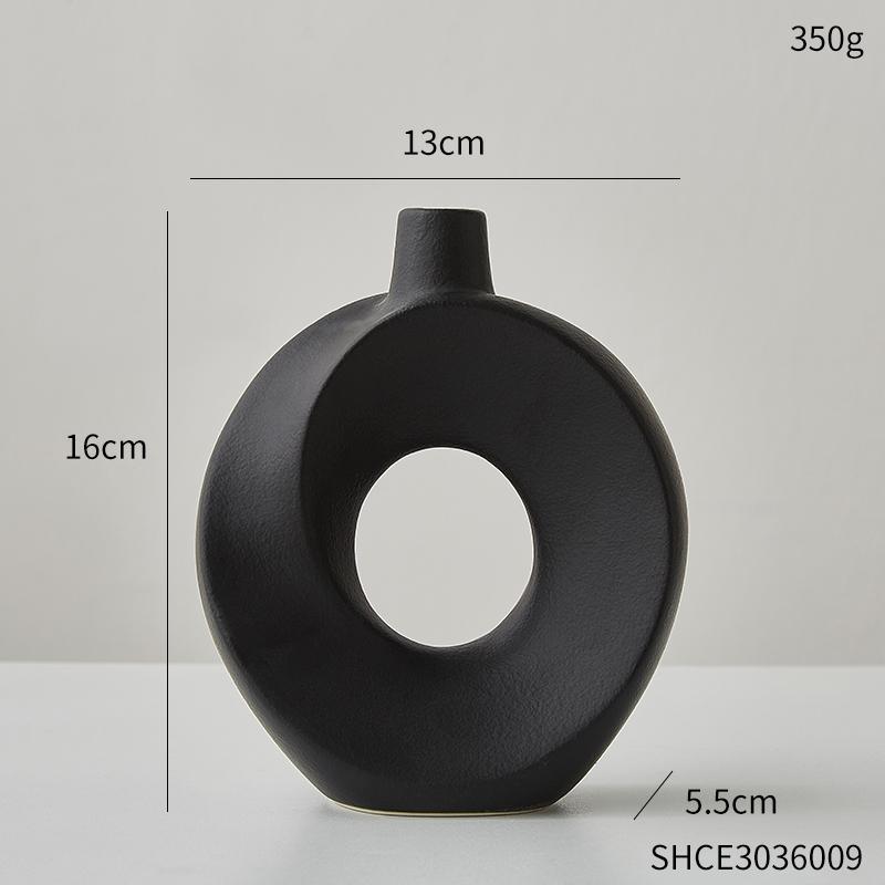 Керамическая ваза для пончиков в скандинавском стиле, современное украшение для дома, элегантный цветочный контейнер, простые украшения для офиса, гостиной, декор стола