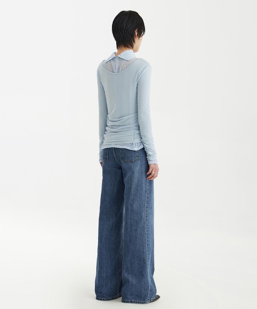 YOUTH Wide Denim Pants (W) - Medium Blue