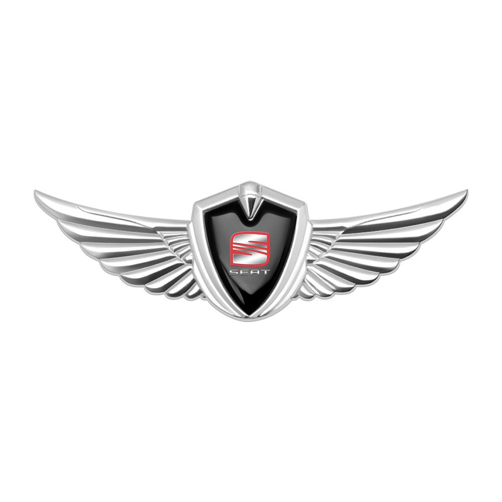 Metal Car Eagle Angel Wings Badge Trunk Fender Decoration Sticker For SEAT Leon Mk1 Mk2 Ibiza Arosa Ateca Altea Cordoba Cupra FR uio321