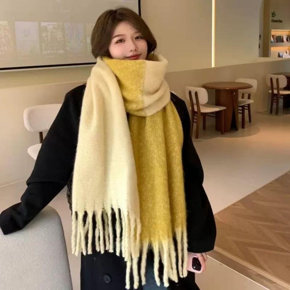 New Warm Scarf Soft Mohair Long Tassel Scarves Windproof Coldproof Scarves Bib Gift