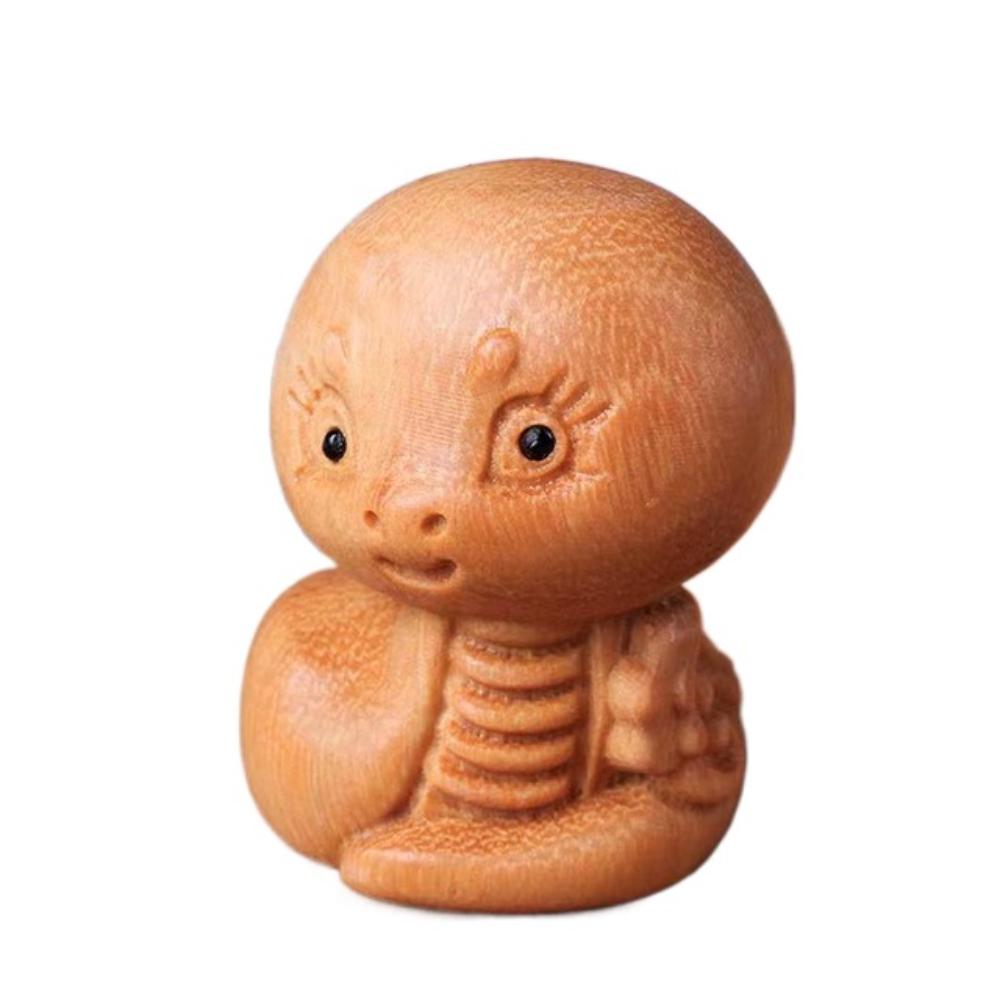 Резьба по дереву Китайский зодиак Поделки Мини Фигурка Украшение для рабочего стола Новое деревянное новогоднее украшение