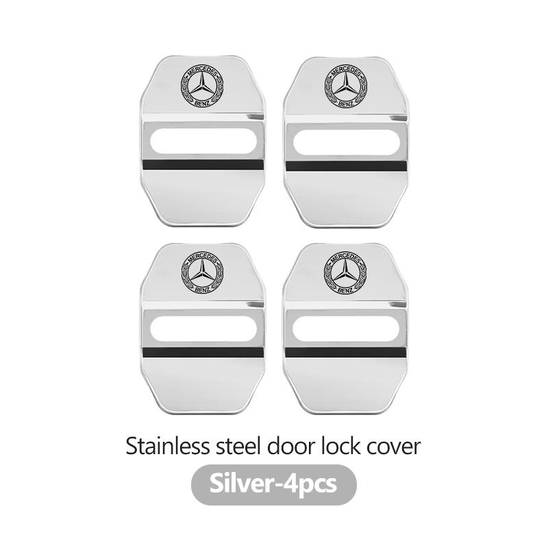 AAVU1 For Benz 4PCS Fashion Stainless Steel Car Covers Door Lock Protecting Cover AMG CLA CLS C180 C200 W204 W205 Exclusive A C E R V